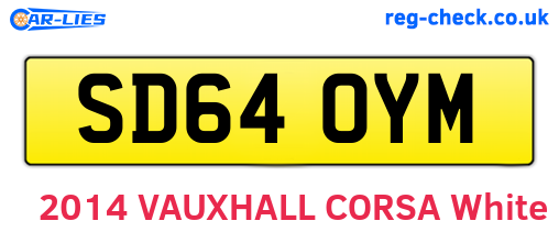 SD64OYM are the vehicle registration plates.