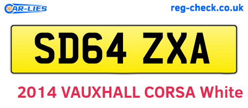 SD64ZXA are the vehicle registration plates.