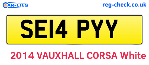 SE14PYY are the vehicle registration plates.