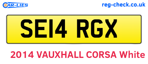 SE14RGX are the vehicle registration plates.