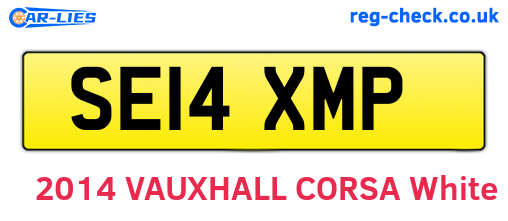 SE14XMP are the vehicle registration plates.