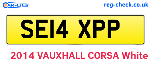 SE14XPP are the vehicle registration plates.