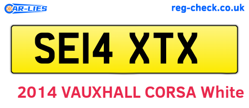 SE14XTX are the vehicle registration plates.