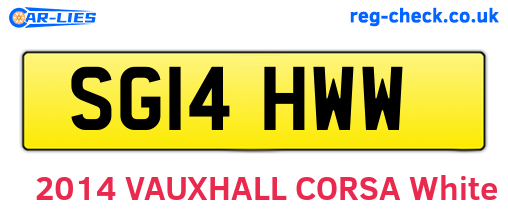 SG14HWW are the vehicle registration plates.