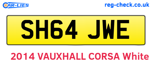 SH64JWE are the vehicle registration plates.