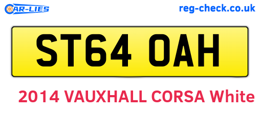 ST64OAH are the vehicle registration plates.
