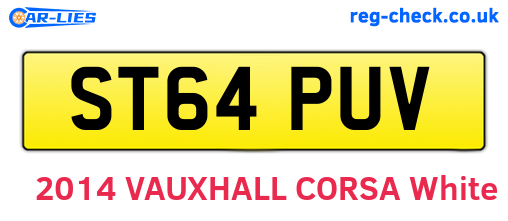 ST64PUV are the vehicle registration plates.