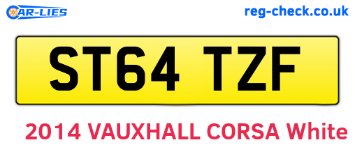 ST64TZF are the vehicle registration plates.