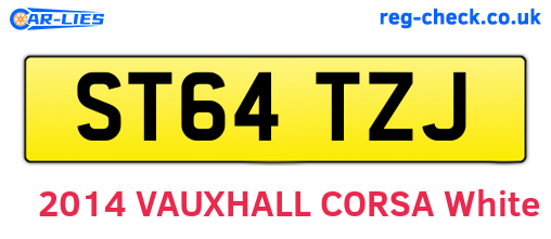 ST64TZJ are the vehicle registration plates.