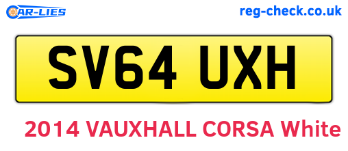 SV64UXH are the vehicle registration plates.