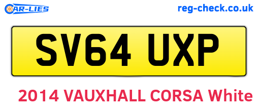 SV64UXP are the vehicle registration plates.