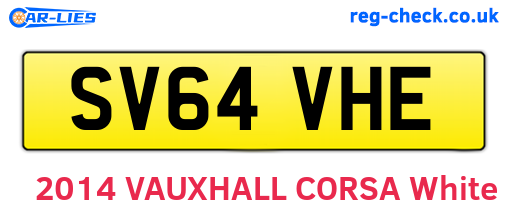 SV64VHE are the vehicle registration plates.
