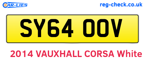 SY64OOV are the vehicle registration plates.