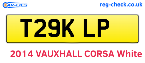 T29KLP are the vehicle registration plates.