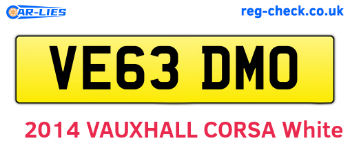 VE63DMO are the vehicle registration plates.