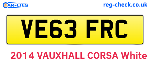 VE63FRC are the vehicle registration plates.
