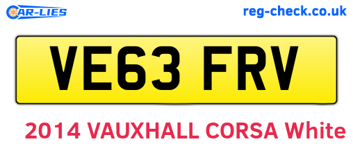 VE63FRV are the vehicle registration plates.