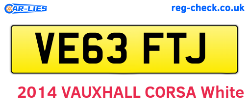 VE63FTJ are the vehicle registration plates.