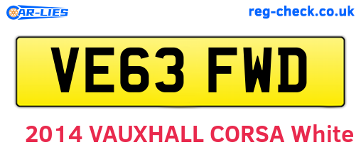 VE63FWD are the vehicle registration plates.