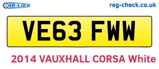 VE63FWW are the vehicle registration plates.