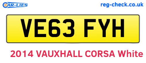 VE63FYH are the vehicle registration plates.