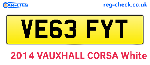 VE63FYT are the vehicle registration plates.