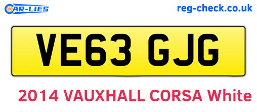 VE63GJG are the vehicle registration plates.