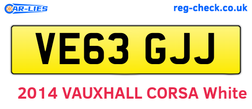 VE63GJJ are the vehicle registration plates.