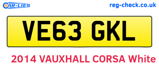 VE63GKL are the vehicle registration plates.
