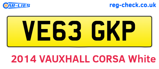VE63GKP are the vehicle registration plates.
