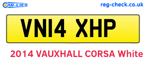 VN14XHP are the vehicle registration plates.