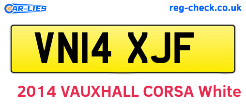 VN14XJF are the vehicle registration plates.