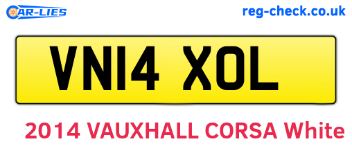 VN14XOL are the vehicle registration plates.
