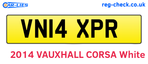 VN14XPR are the vehicle registration plates.