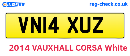 VN14XUZ are the vehicle registration plates.
