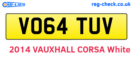 VO64TUV are the vehicle registration plates.