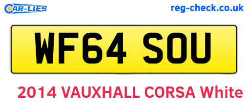 WF64SOU are the vehicle registration plates.