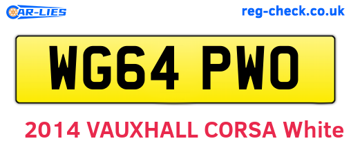 WG64PWO are the vehicle registration plates.