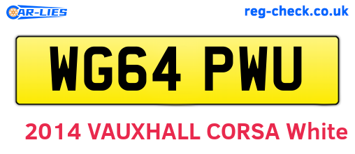 WG64PWU are the vehicle registration plates.