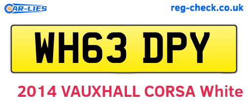 WH63DPY are the vehicle registration plates.