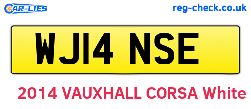 WJ14NSE are the vehicle registration plates.