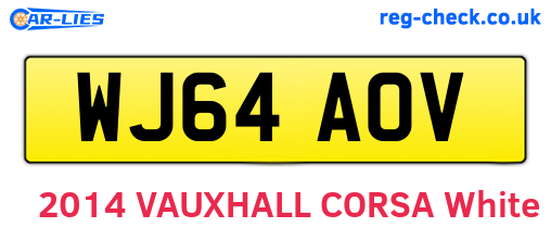 WJ64AOV are the vehicle registration plates.