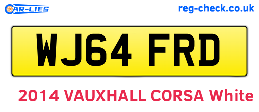 WJ64FRD are the vehicle registration plates.