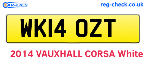 WK14OZT are the vehicle registration plates.