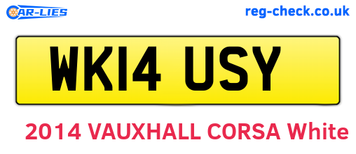 WK14USY are the vehicle registration plates.