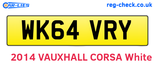 WK64VRY are the vehicle registration plates.
