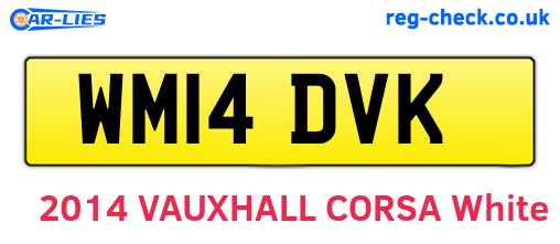 WM14DVK are the vehicle registration plates.