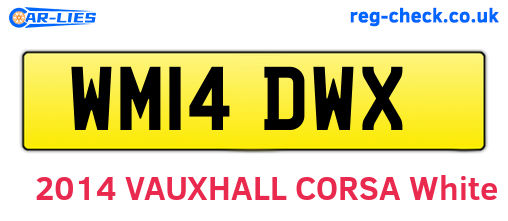 WM14DWX are the vehicle registration plates.