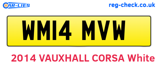 WM14MVW are the vehicle registration plates.