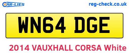 WN64DGE are the vehicle registration plates.